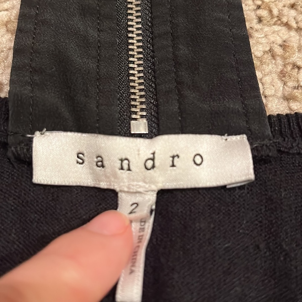 Sandro Black Y-Strap Sweater View 3